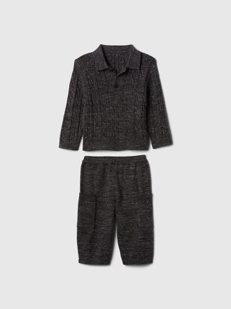 Baby Cable-Knit Sweater Outfit Set