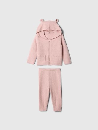 Baby CashSoft Bear Hoodie Outfit Set