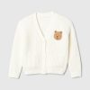 Baby CashSoft Shaker-Stitch Bear Cardigan