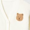 Baby CashSoft Shaker-Stitch Bear Cardigan