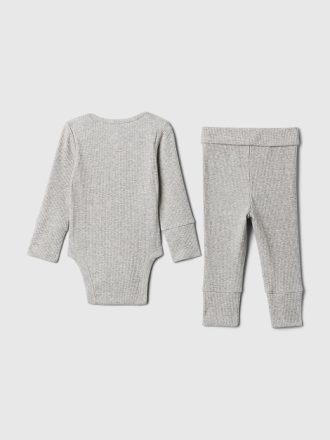 Baby Grow-With-Me Rib Outfit Set
