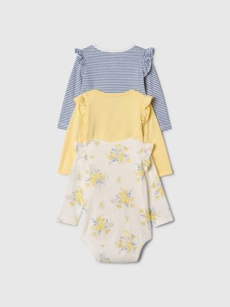 Baby Organic Cotton First Favorites Ruffle Bodysuit (3-Pack)