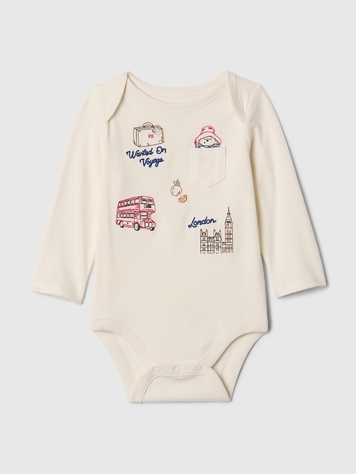 Baby Paddington Organic Cotton Embroidered Bodysuit Baby Paddington Organic Cotton Embroidered Bodysuit