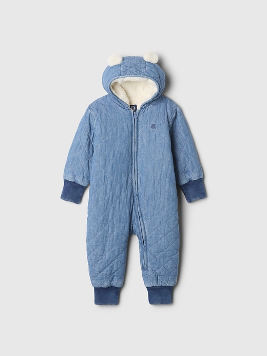 Baby Quilted Cozy Chambray One-Piece Baby Quilted Cozy Chambray One-Piece