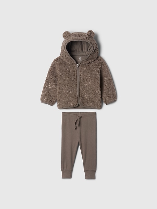 Baby Sherpa Bear Hoodie Outfit Set Baby Sherpa Bear Hoodie Outfit Set