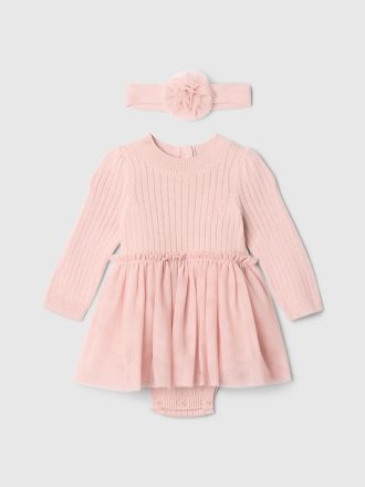Baby Sweater Tulle Bodysuit Dress
