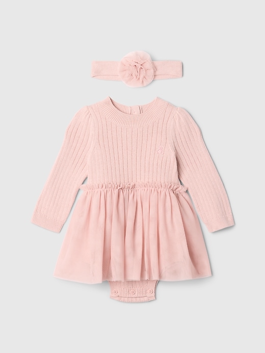 Baby Sweater Tulle Bodysuit Dress Baby Sweater Tulle Bodysuit Dress