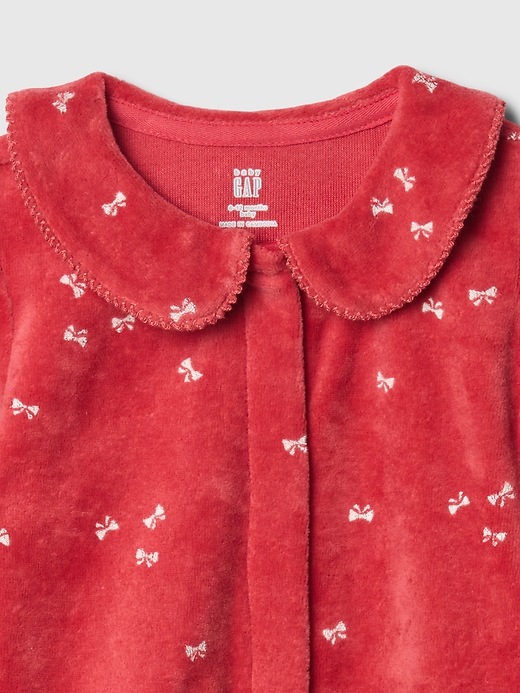 Baby Velour Bow One-Piece Baby Velour Bow One-Piece