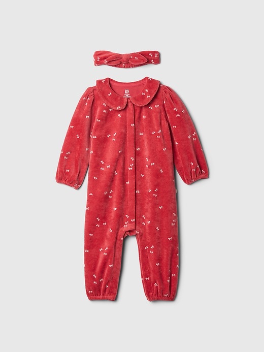 Baby Velour Bow One-Piece Baby Velour Bow One-Piece