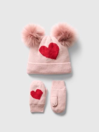 Baby & Toddler CashSoft Heart Beanie Set