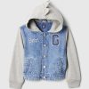 Baby & Toddler Dino Varsity Denim Hoodie Jacket