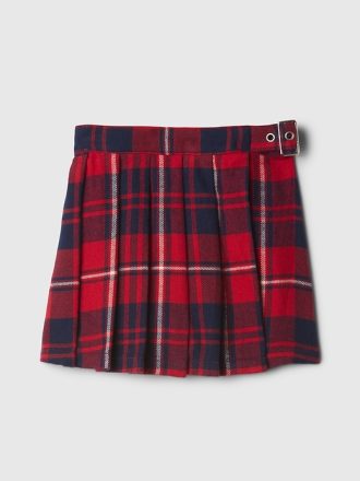 Baby & Toddler Pleated Plaid Wrap Skort