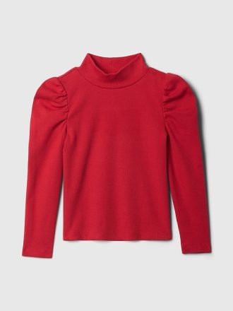 Baby & Toddler Puff Sleeve Rib Mockneck