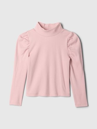 Baby & Toddler Puff Sleeve Rib Mockneck