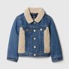 Baby & Toddler Sherpa Heart Icon Denim Jacket