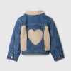 Baby & Toddler Sherpa Heart Icon Denim Jacket