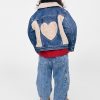 Baby & Toddler Sherpa Heart Icon Denim Jacket