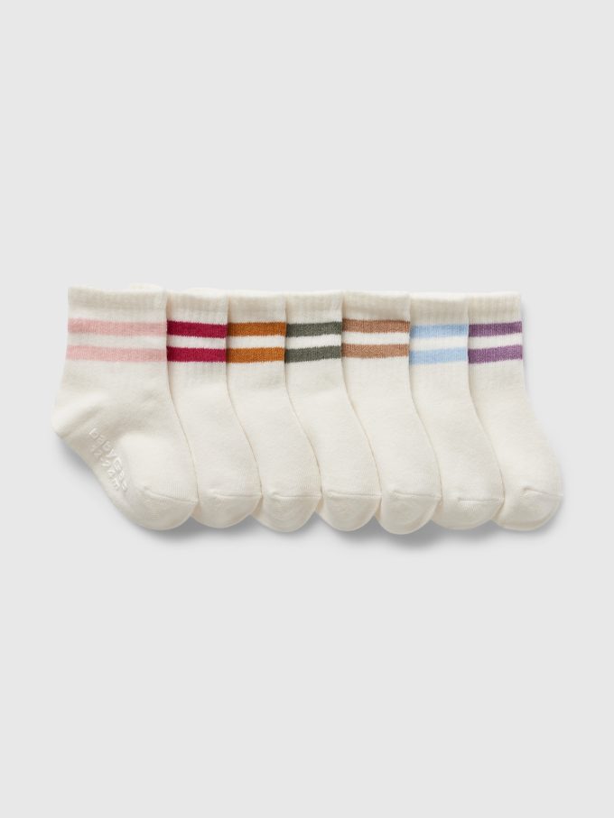 Baby & Toddler Varsity Stripe Quarter Crew Socks (7-Pack)