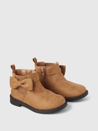 Baby & Toddler Vegan Suede Bow Ankle Boots