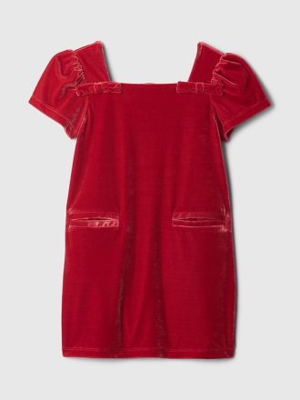 Baby & Toddler Velour Bow Shift Dress