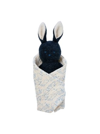 Bunny Rattle and Burp Cloth