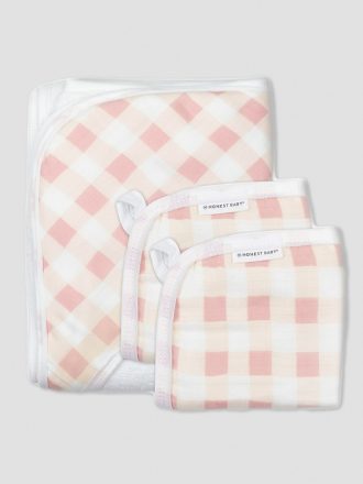 Honest Baby Clothing 3 Piece Organic Cotton Hooded Towel Set