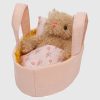 Moppettes Bea Bear Stuffed Animal with Bassinet and Blanket Pillow
