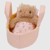 Moppettes Bea Bear Stuffed Animal with Bassinet and Blanket Pillow