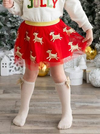 Sweet Wink Reindeer Sequin Holiday Tutu
