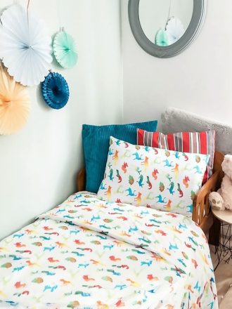 The Gilded Bird Colourful Animals Organic Cotton Toddler Duvet Cover and Pillow Case Set The Gilded Bird Colourful Animals Organic Cotton Toddler Duvet Cover and Pillow Case Set