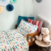 The Gilded Bird Colourful Animals Organic Cotton Toddler Duvet Cover and Pillow Case Set