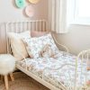 The Gilded Bird Boho Feathers Organic Cotton Toddler Duvet Cover and Pillow Case Set