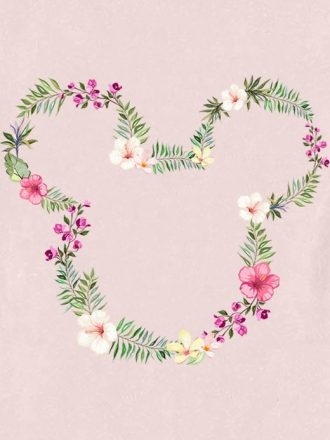 Toddler Mickey And Friends Floral Outline Graphic Tee