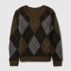 Kids Brushed Argyle V-Neck Sweater