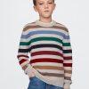 Kids CashSoft Striped Crewneck Sweater