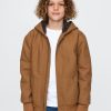 Kids Cozy Canvas Hooded Jacket
