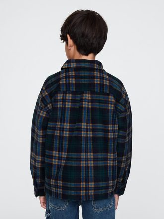 Kids Cozy Half-Zip Shirt Jacket