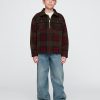 Kids Cozy Half-Zip Shirt Jacket