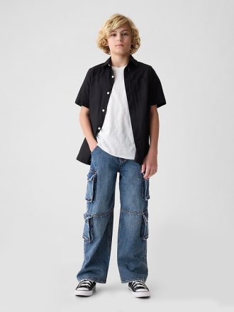 Kids Double Cargo Baggy Jeans