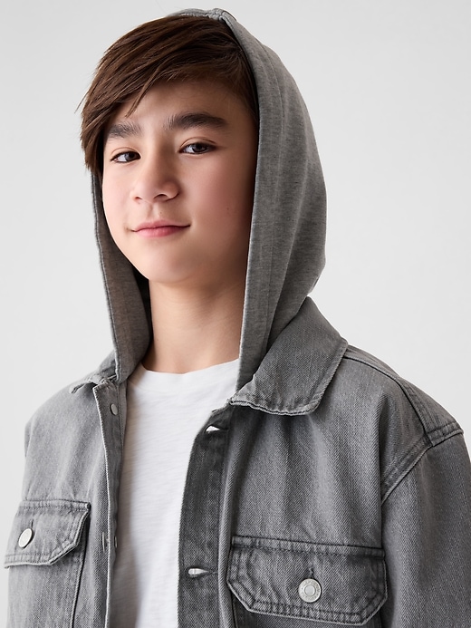 Kids Hooded Denim Jacket Kids Hooded Denim Jacket