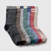 Kids Marled Rib Crew Socks (7-Pack)