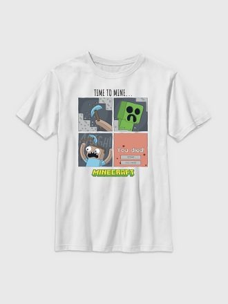 Kids Minecraft Time To Mine Graphic Tee