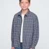 Kids Organic Cotton Flannel Full-Zip Shirt