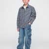 Kids Organic Cotton Flannel Full-Zip Shirt