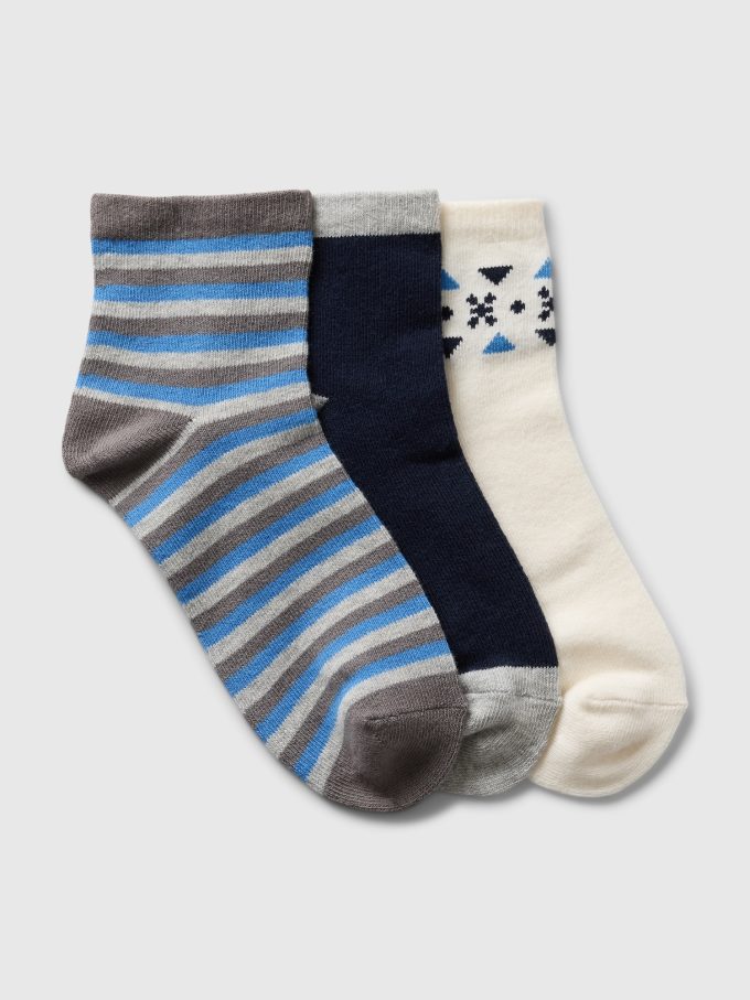 Kids Quarter Crew Holiday Socks (3-Pack)