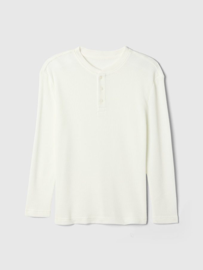 Kids Recycled Waffle Henley Undershirt