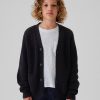 Kids Relaxed Shaker-Stitch Cardigan Kids Relaxed Shaker-Stitch Cardigan