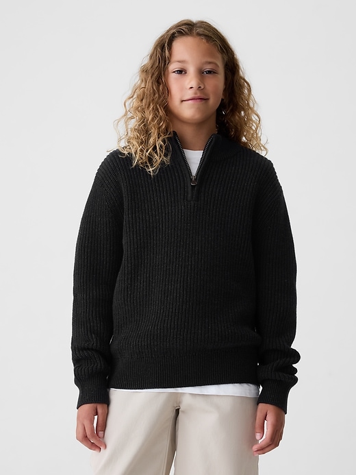 Kids Shaker-Stitch Quarter-Zip Sweater Kids Shaker-Stitch Quarter-Zip Sweater