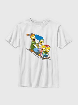 Kids The Simpsons Sledding Graphic Tee