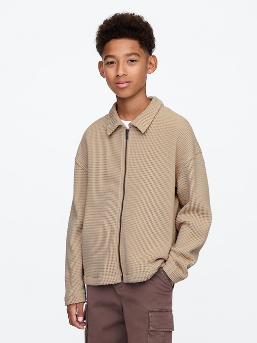 Kids Waffle Zip Shirt Jacket Kids Waffle Zip Shirt Jacket